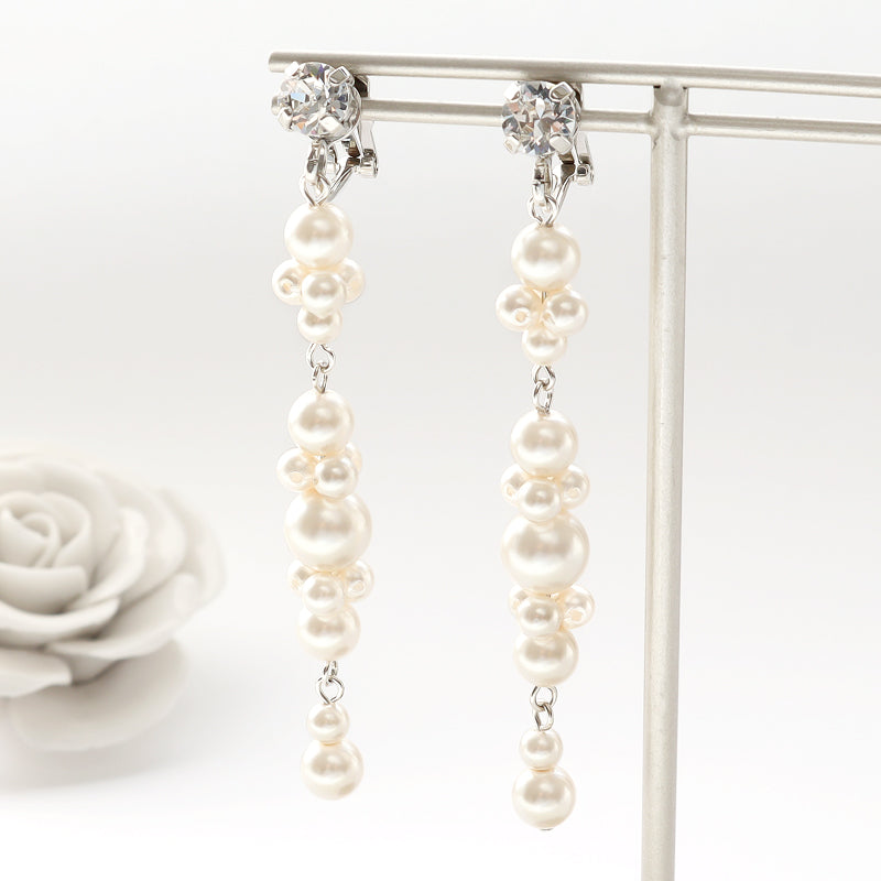 【KIWA BRIDAL】KBE-8 ラインパール イヤーアクセサリー