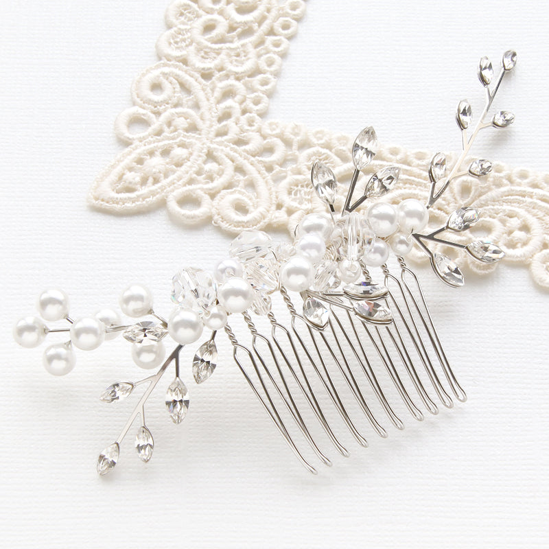 【KIWA BRIDAL】KBH-2 ビジューブランチヘアコーム(M)