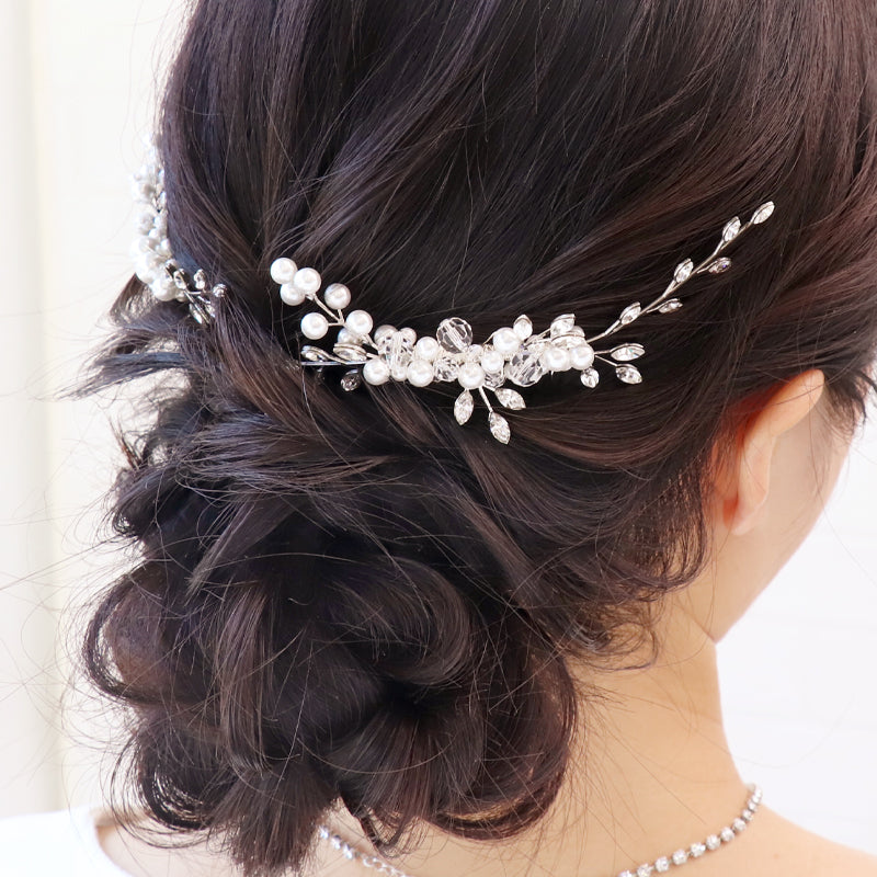 【KIWA BRIDAL】KBH-2 ビジューブランチヘアコーム(M)