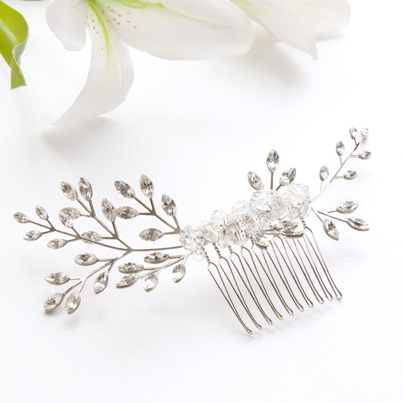 【KIWA BRIDAL】KBH-3 ビジューブランチヘアコーム(L)