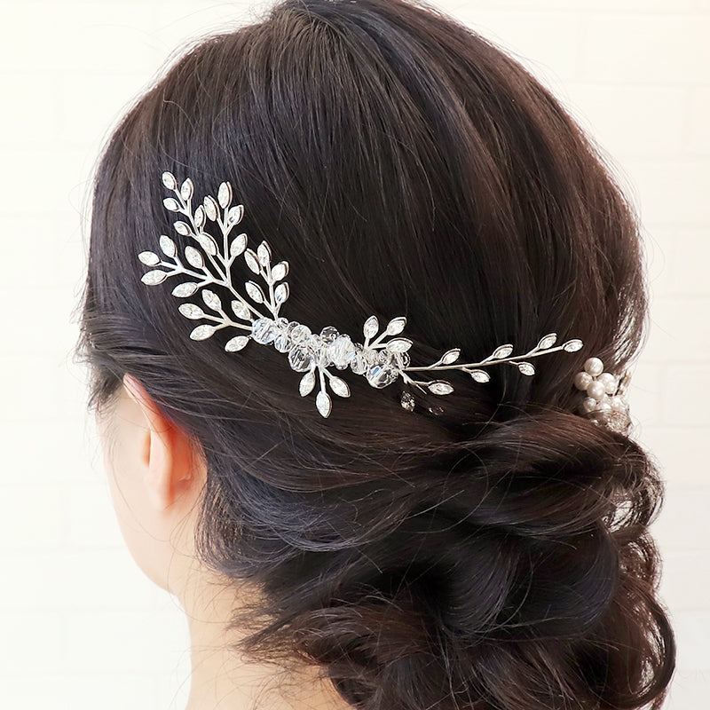 【KIWA BRIDAL】KBH-3 ビジューブランチヘアコーム(L)