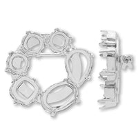 Broach empty frame circle No.6 Rhodium color