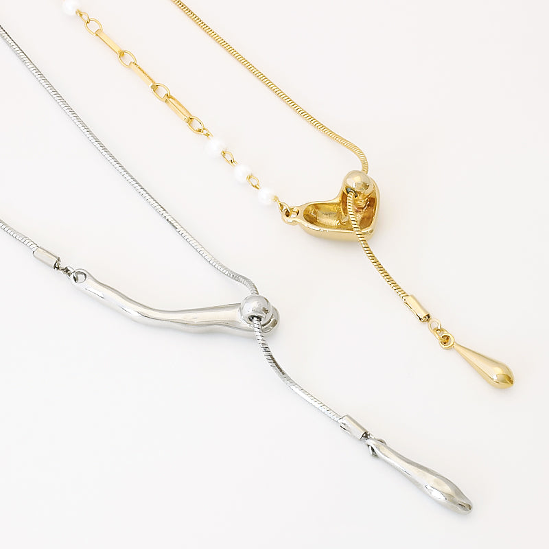 Parts with slide balls with heart -can rhodium color
