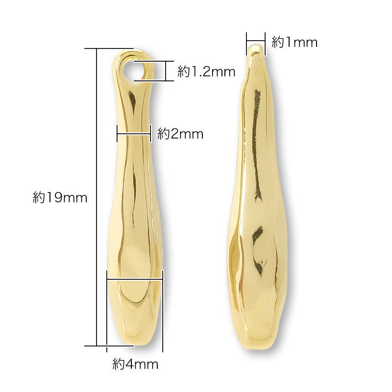 メタルパーツ ニュアンスドロップ 1カン ロジウムカラー