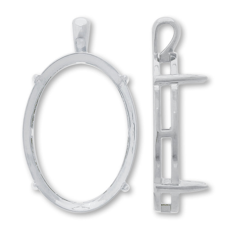 バチカン付石座 オーバル #4127用 ロジウムカラー