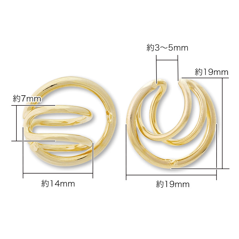 イヤーカフ 芯立付 No.3 ゴールド
