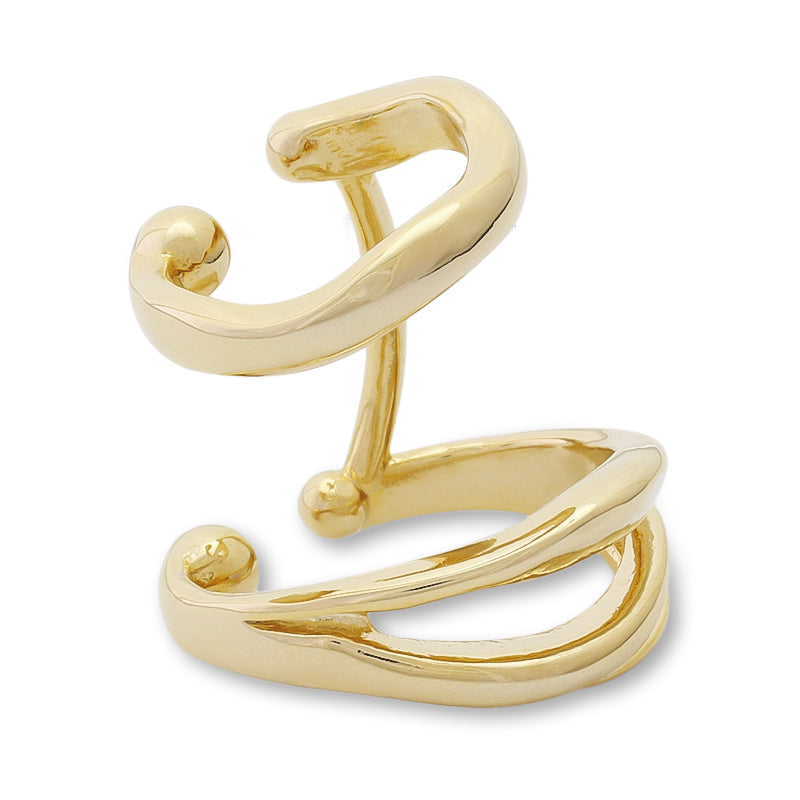 Ear cuff double deformation gold