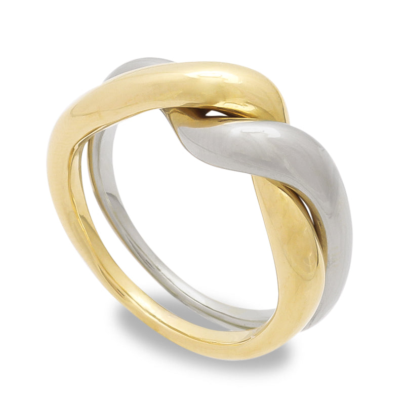 Double ring twist gold/rhodium color