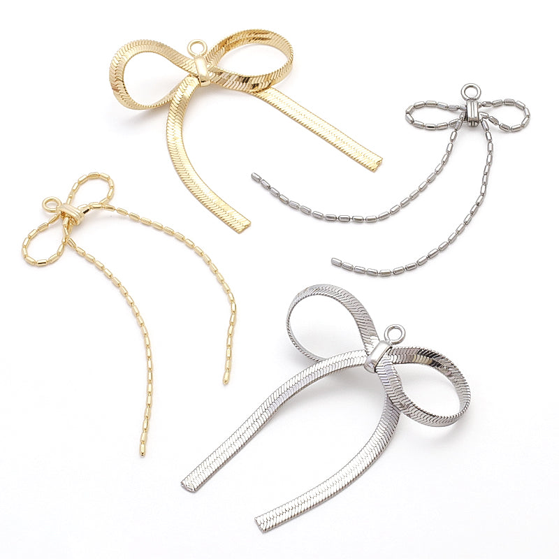 Swing parts chain ribbon 2 gold