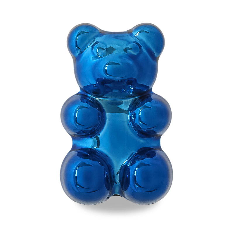 Acrylic bead bear 2 metallic blue