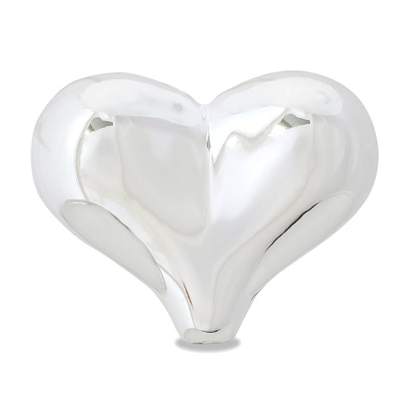 Acrylic Bead Heart Metallic Silver