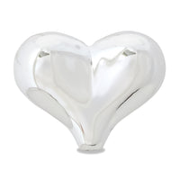 Acrylic Bead Heart Metallic Silver