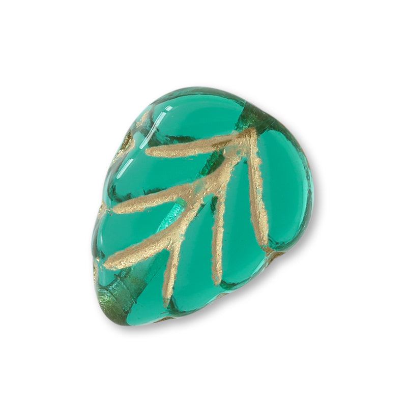 チェコ 葉 縦穴 エメラルド/G