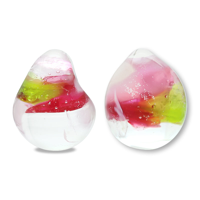 ティアドロップビーズ ピンクチューリップ