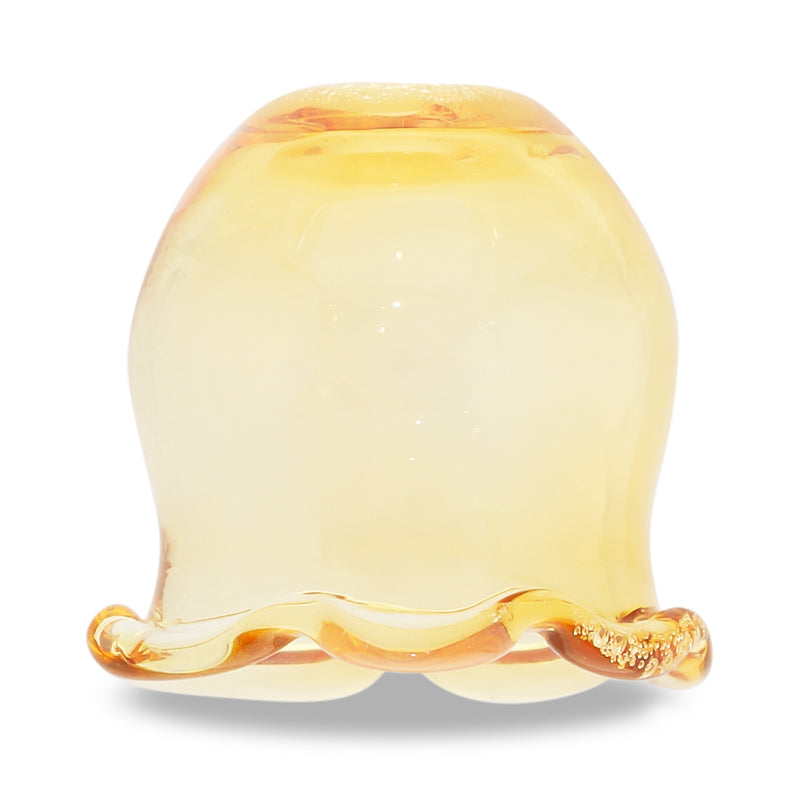 Glass parts flower pot yellow