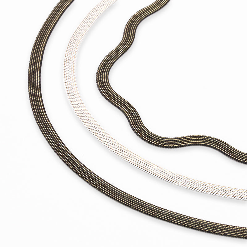 Chain Necklace K-425 (with adjuster) Black