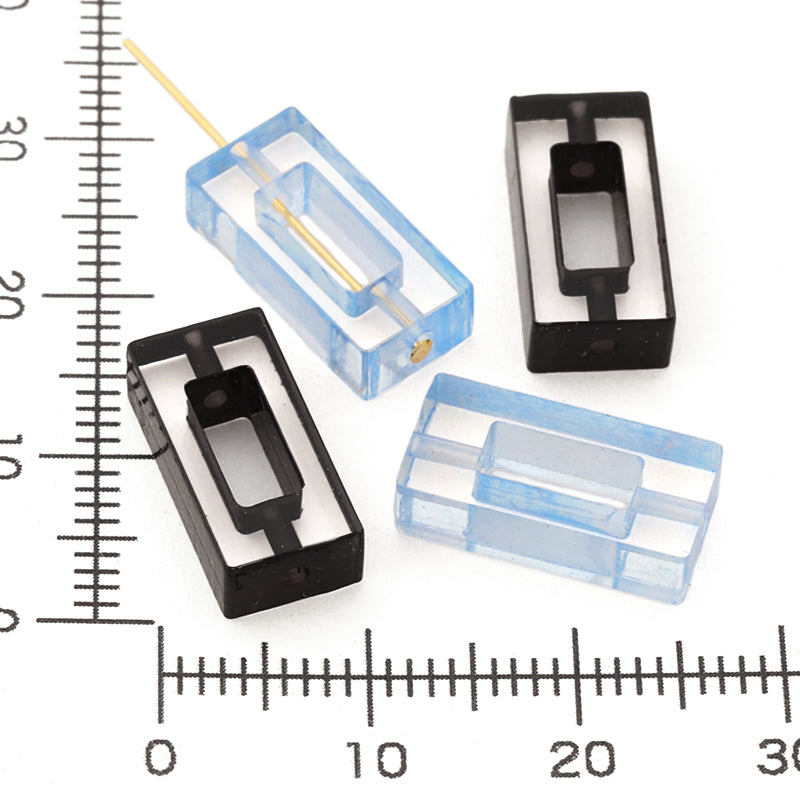 アクリル ドイツ製 チアフルレクタングル クリスタル/ブラック