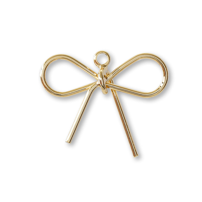 チャーム ワイヤーリボン ゴールド