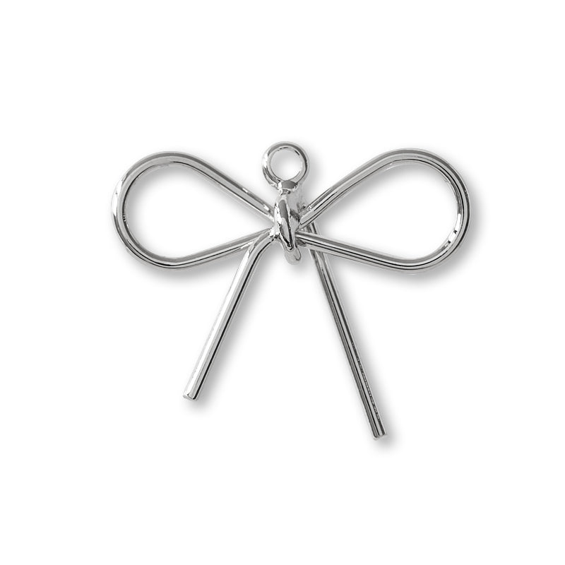 チャーム ワイヤーリボン ロジウムカラー