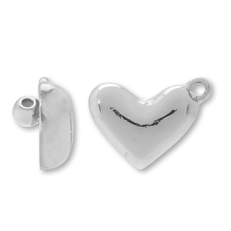 スライドボール付パーツ ハート カン付 ロジウムカラー