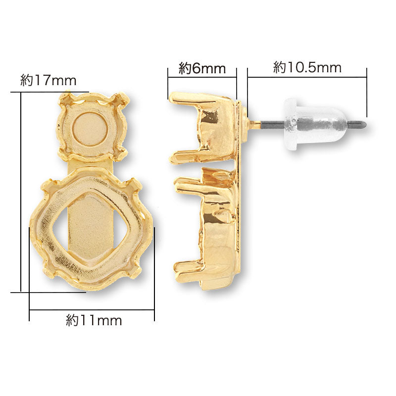 ピアス 空枠1 ロジウムカラー