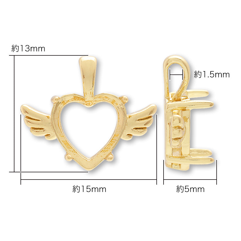バチカン付石座 エンジェルハート #4884 8.8×8mm用 ゴールド