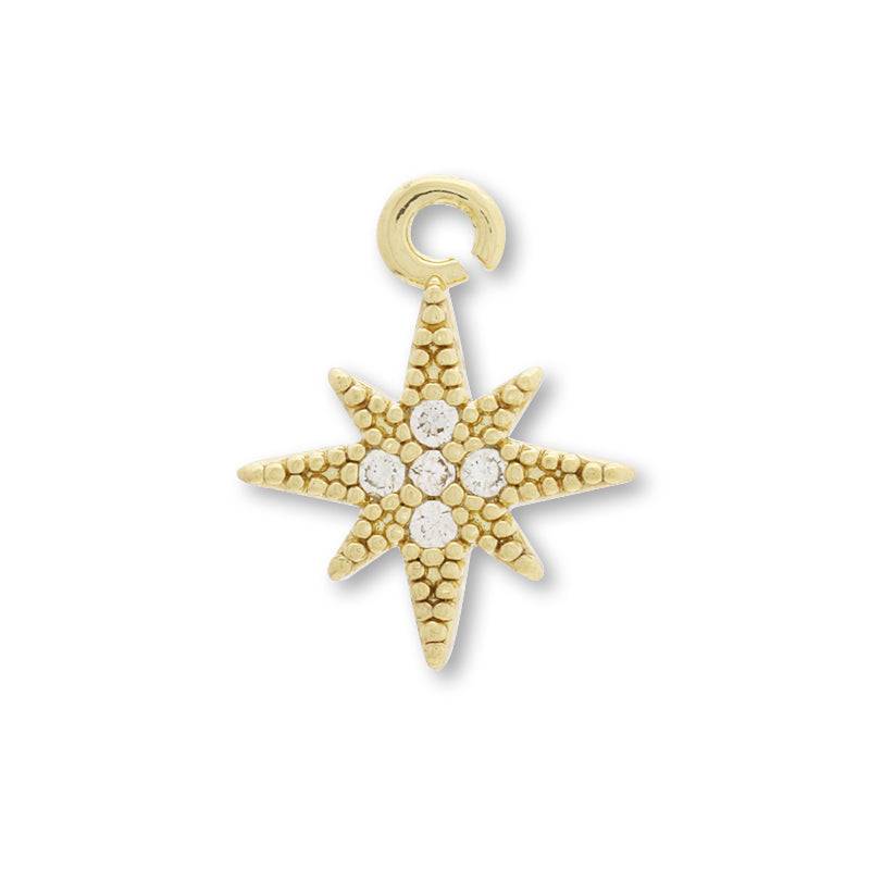 チャーム キュービックジルコニア スター No.3 ゴールド