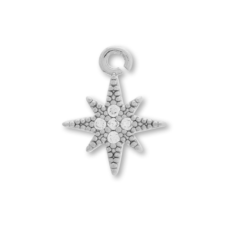 Charm Cubic Jilconia Star No.3 Rhodium Color