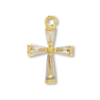 チャーム キュービックジルコニア クロス No.2 ゴールド