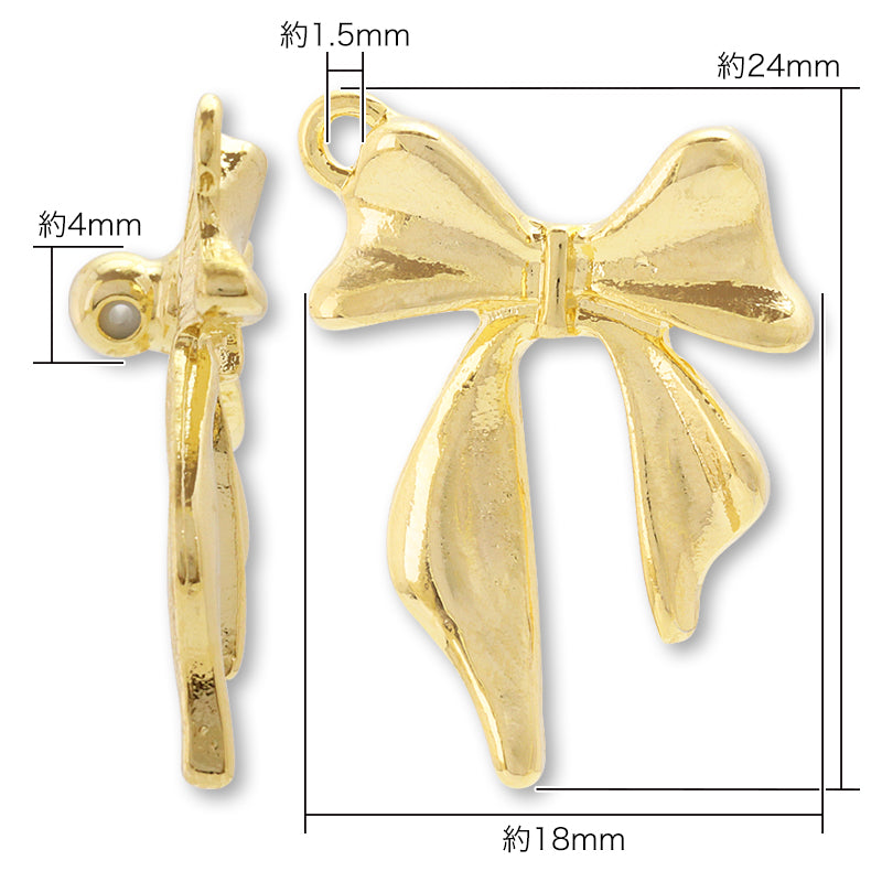 スライドボール付パーツ リボンNo.1 カン付 ゴールド