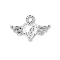 Charm Cubic Zirconia Angel Heart Rhodium Color