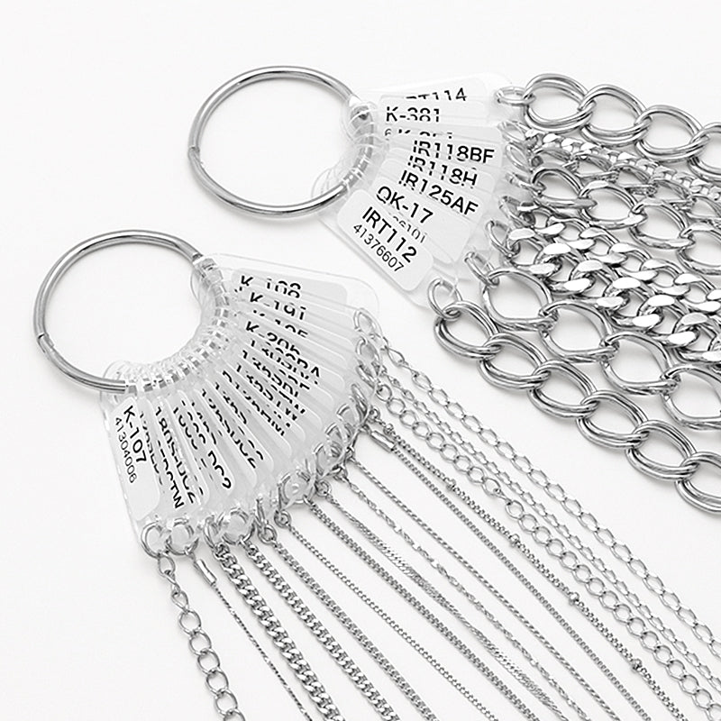 チェーンサンプル 喜平 ロジウムカラー