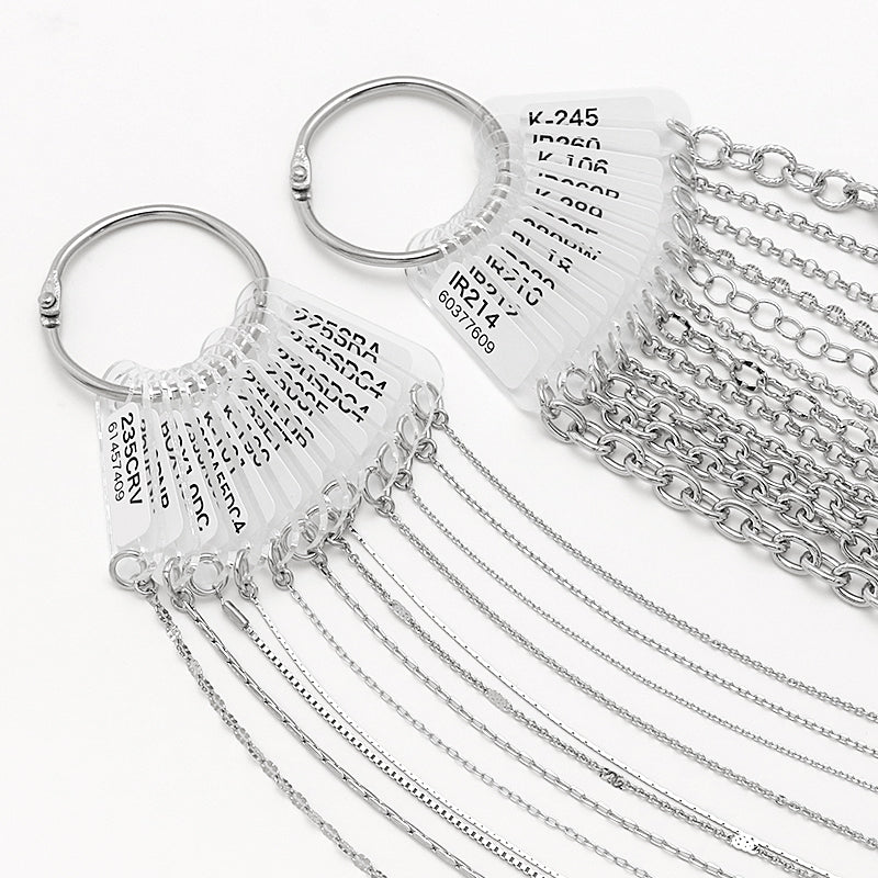 チェーンサンプル 小判 ロジウムカラー