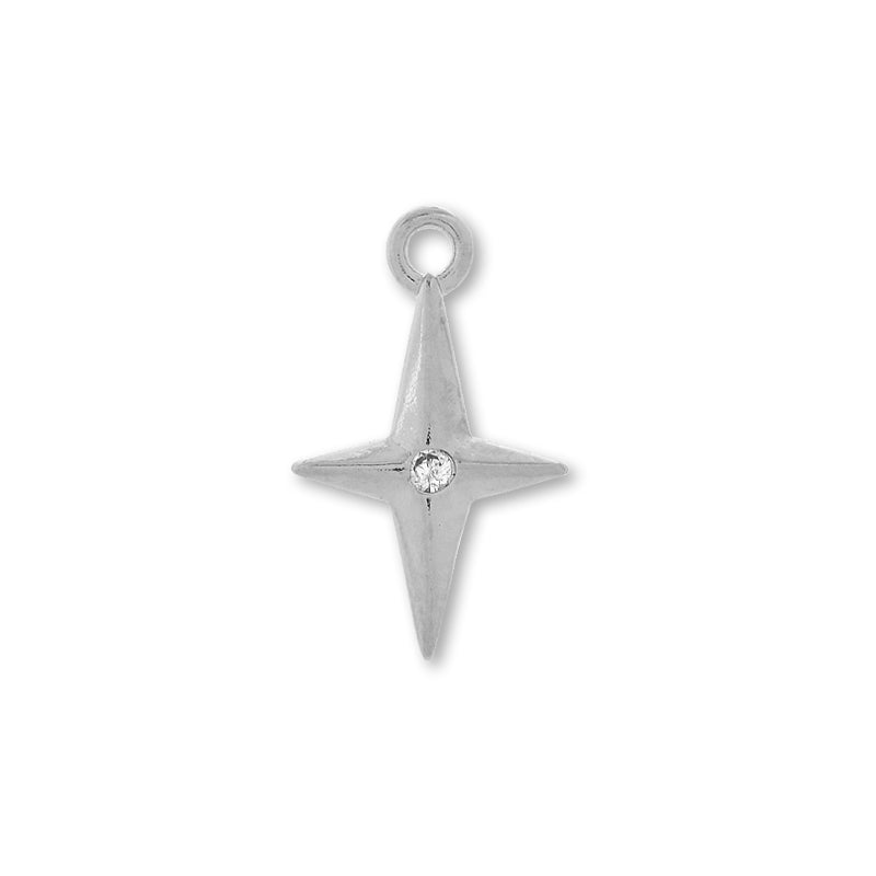Charm Cubic Zirconia Sparkle 2 Rodium Color