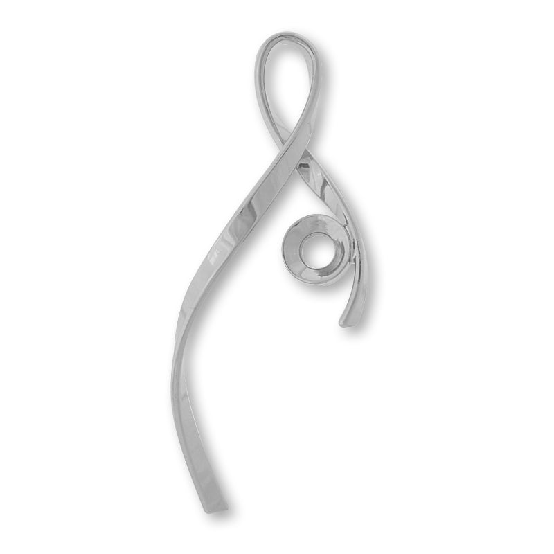 スパイラル ライン 台座付 ロジウムカラー