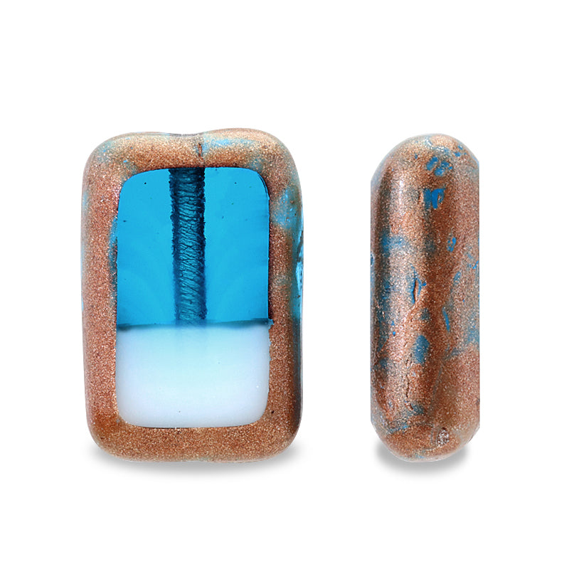 チェコ テーブルカット レクタングル ミックスブルーBトラバーチン