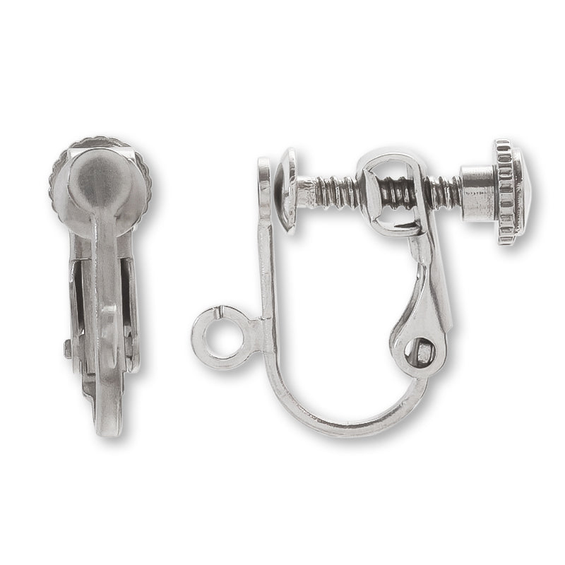 ステンレスイヤリングネジバネ 丸皿タテカン付 生地(SUS304)