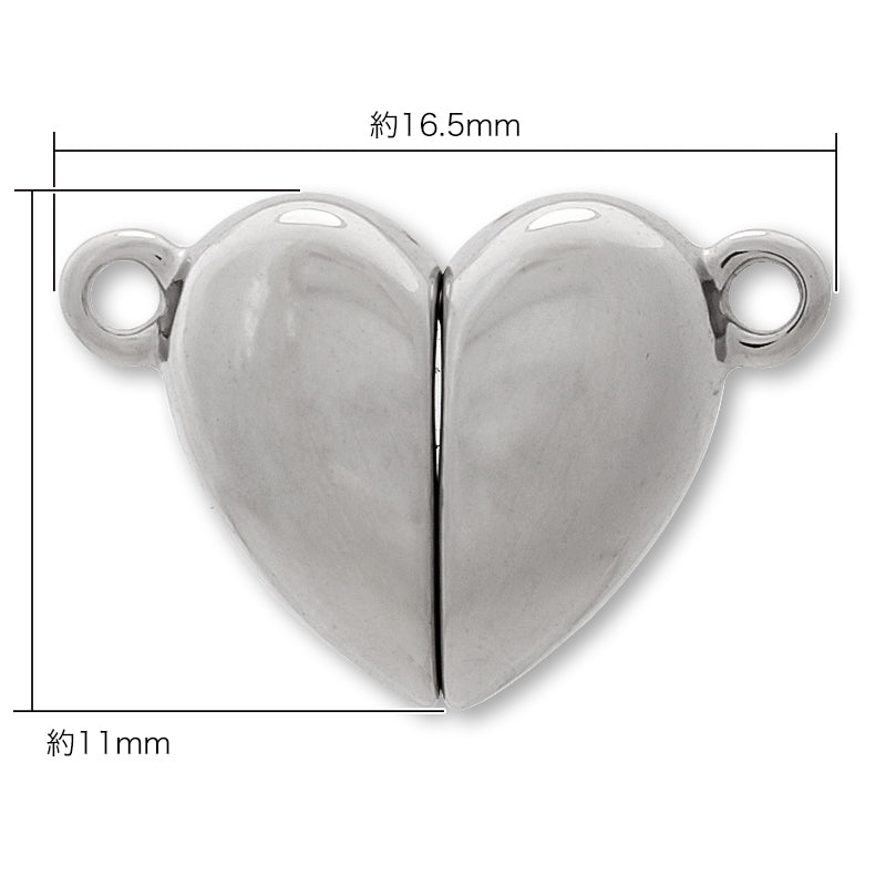 Stainless steel magnet clasp heart fabric (SUS304)