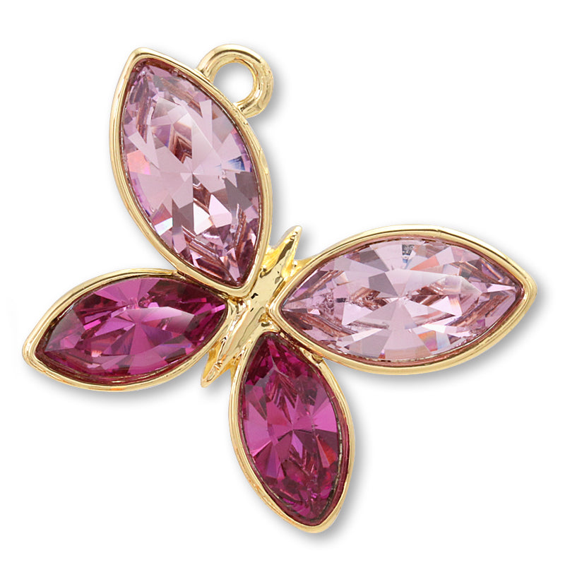 チャーム #4228 バタフライ ダークローズ/G