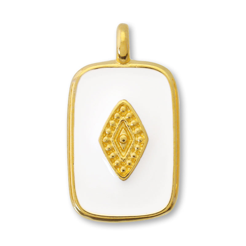 ギリシャチャーム レクタングルNo.1 ホワイト/G