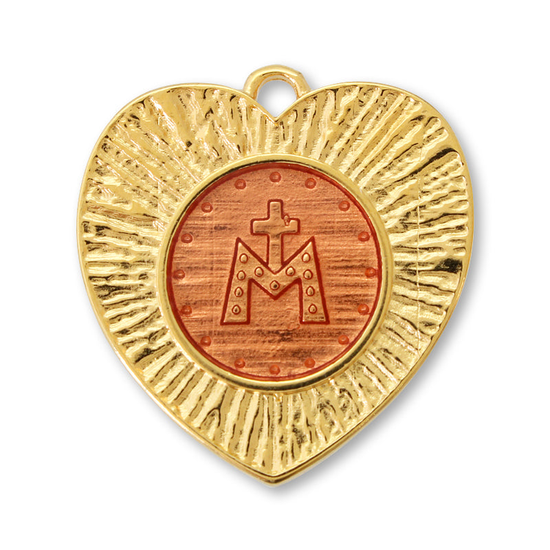 ギリシャチャーム メダイハート クリアレッド/G