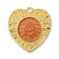 ギリシャチャーム メダイハート クリアレッド/G