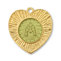 ギリシャチャーム メダイハート クリアグリーン/G