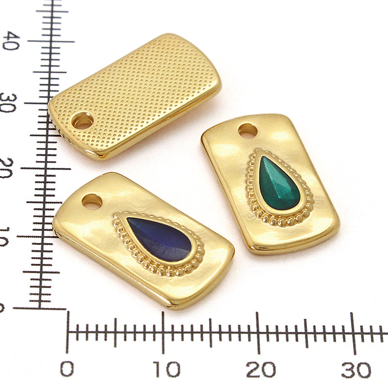 ギリシャパーツ ドロップレクタングル トップホール サファイヤ/G