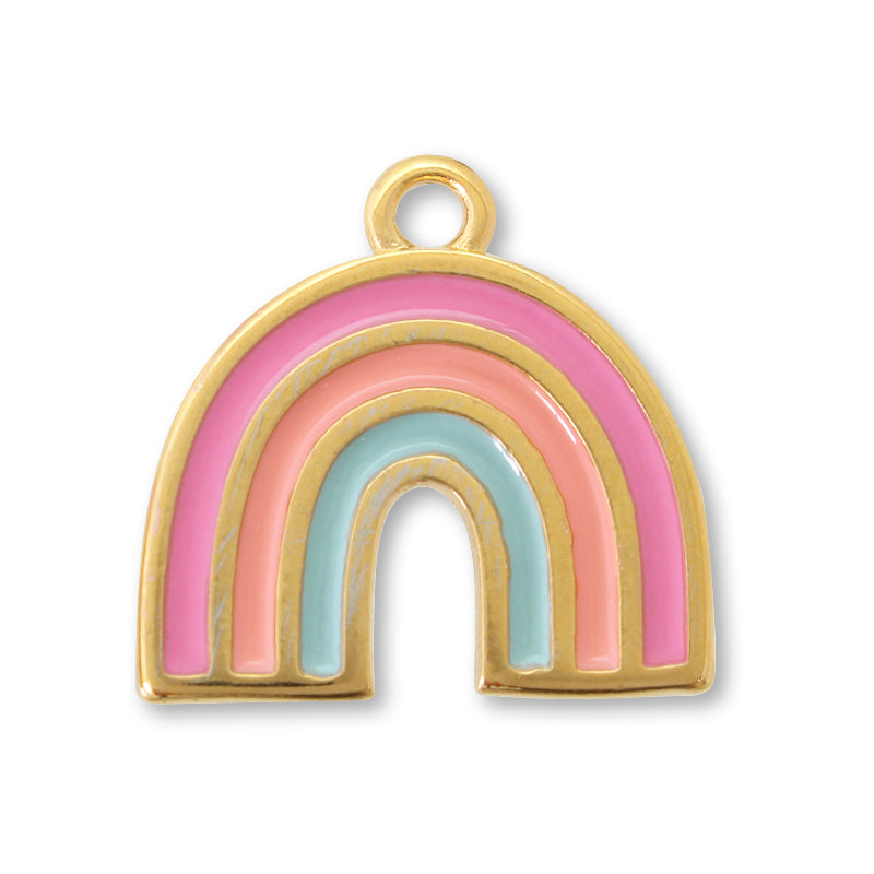 ギリシャチャーム レインボー ピンクマルチ/G