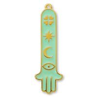 Greek Charm Hamsa Mint/G