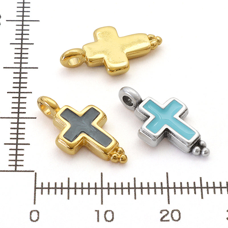 Greek Charm Cross No.1 Black Marble/G