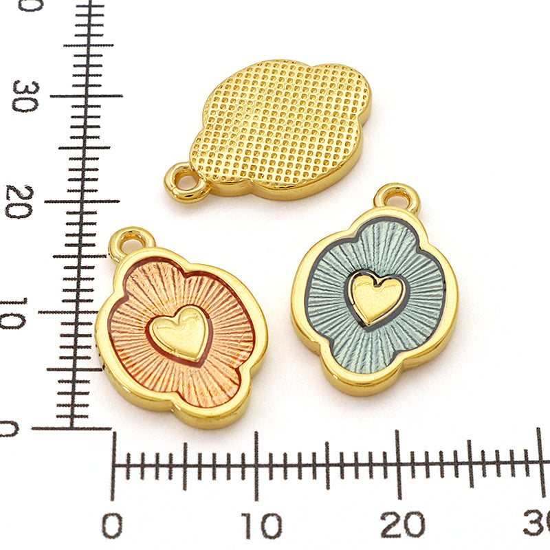 ギリシャチャーム ハートNo.3 クリアレッド/G