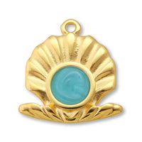 ギリシャチャーム シーシェル ブルーマーブル/G