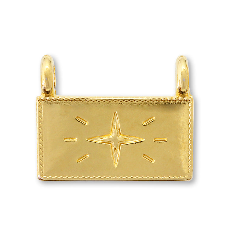 ギリシャパーツ スパークル レクタングル 上2カン ゴールド